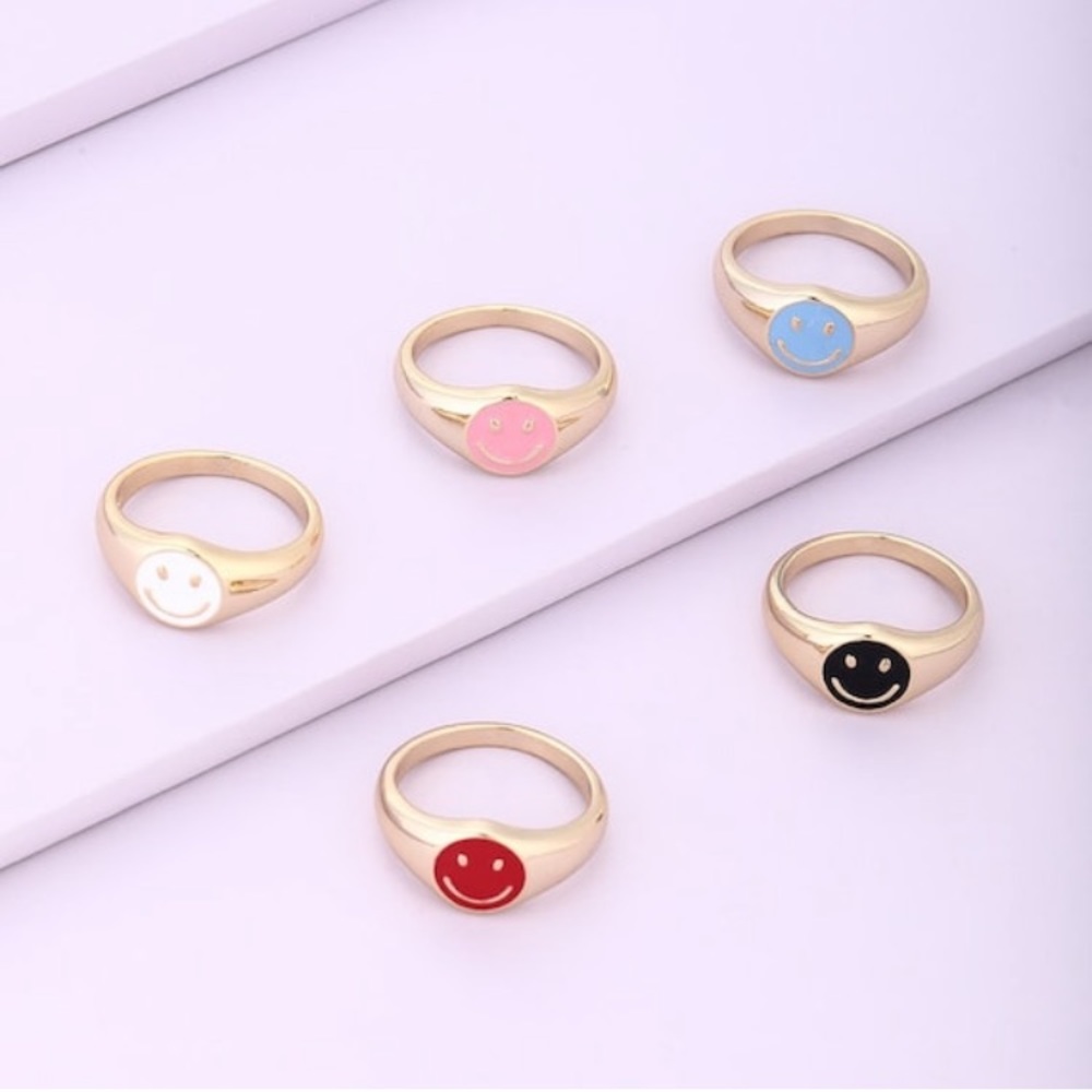 Smiley Face Ring Assorted Colors